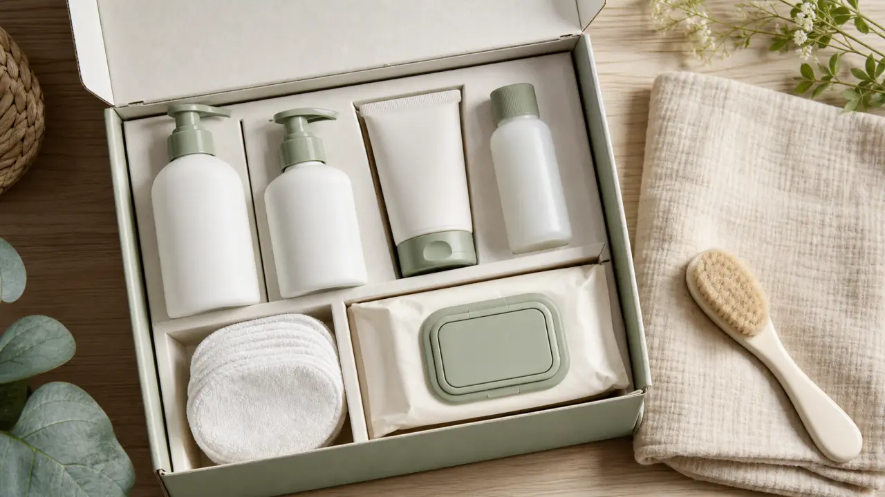 Coffret soin bebe pour naissance : gel, liniment, crème de change