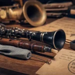 Instrument à vent en bois : biseau et anche simple/double sur clarinette