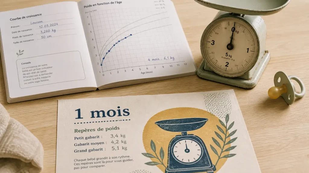 bebe 1 mois poids : courbe de croissance et repères de poids