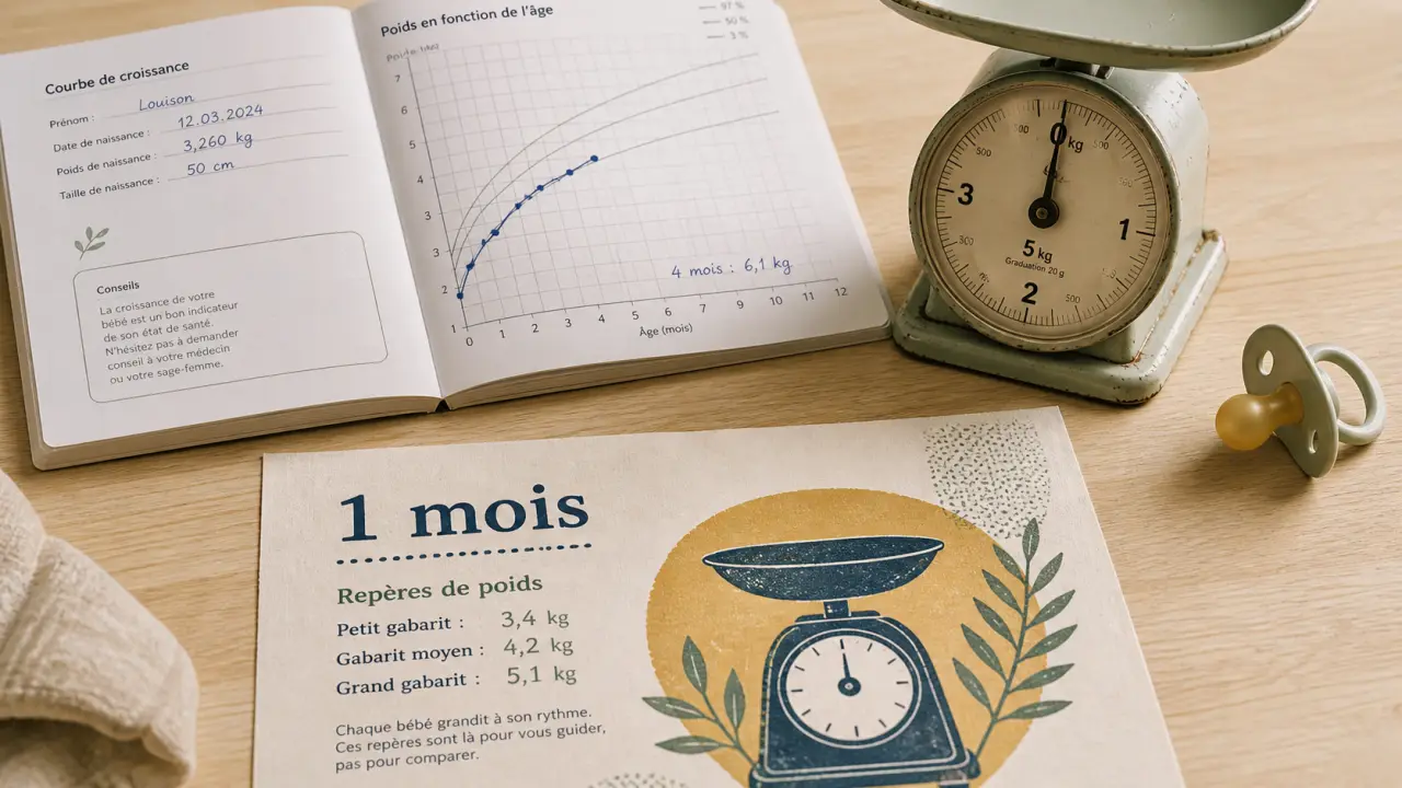 bebe 1 mois poids : courbe de croissance et repères de poids