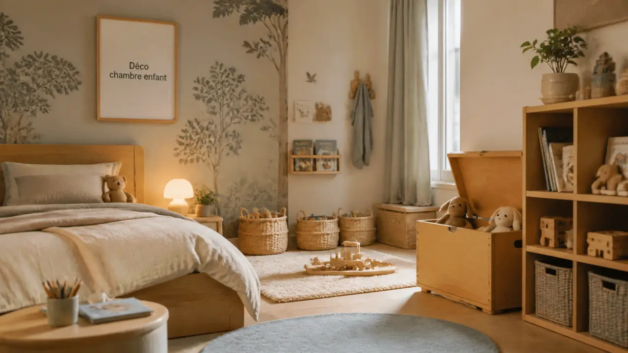 Deco chambre enfant : chambre lumineuse avec rangements accessibles