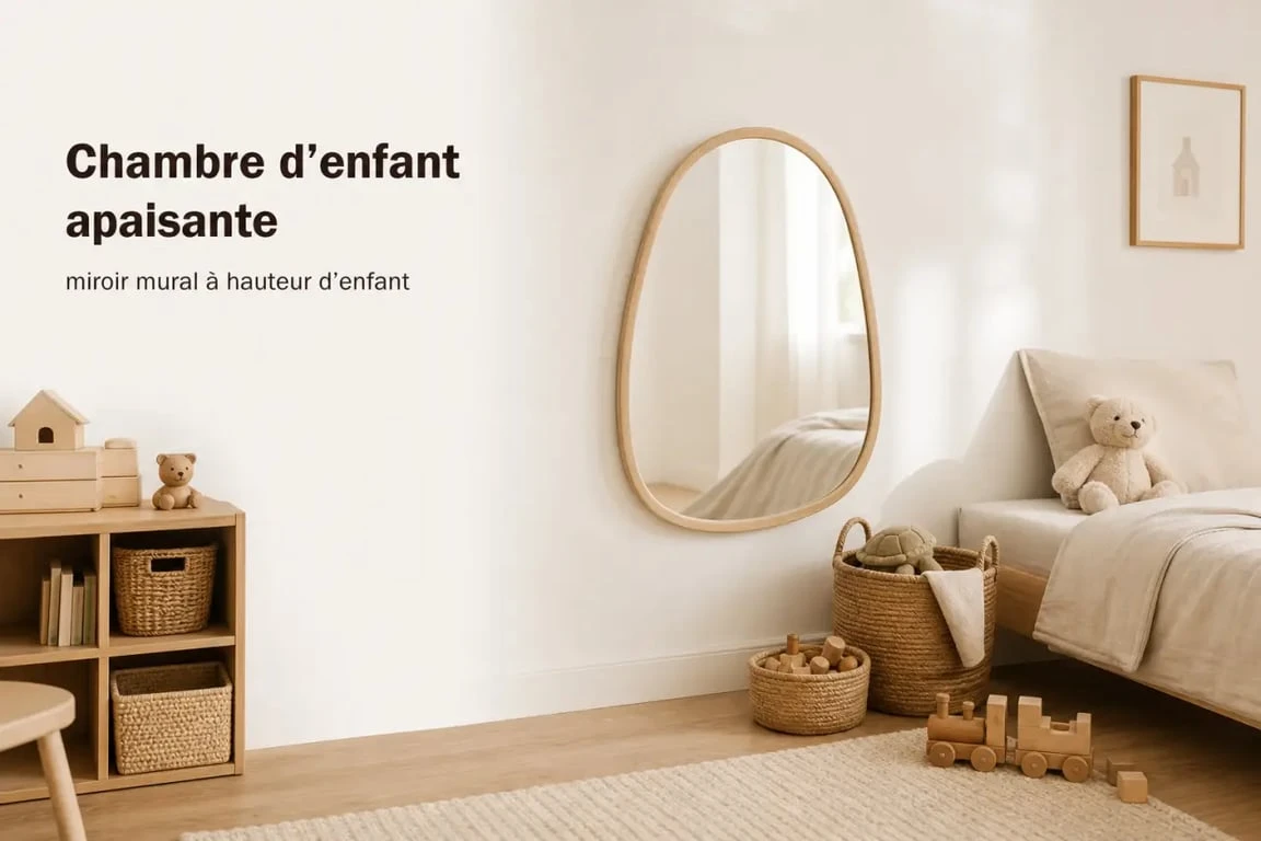 Miroir chambre enfant dans une chambre décorée et sécurisée