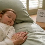 Faut il reveiller bebe sieste trop longue : bébé endormi, main parent, signes à surveiller