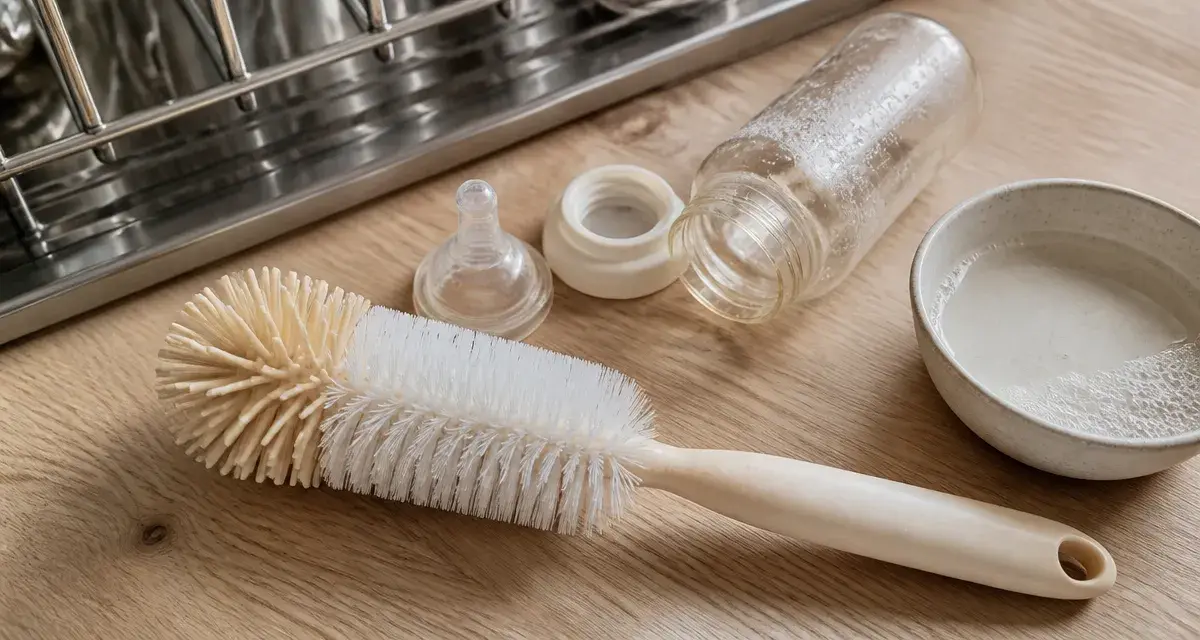 Goupillon biberon pour nettoyer sans rayer le biberon