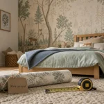 Papier peint chambre enfant panoramique jungle douce, mur accent