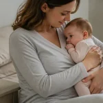 Pyjama allaitement avec ouverture rapide en coton doux
