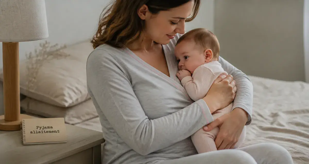 Pyjama allaitement avec ouverture rapide en coton doux