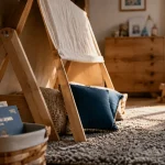 Cabane chambre enfant en bois clair, coin cabane dans la chambre