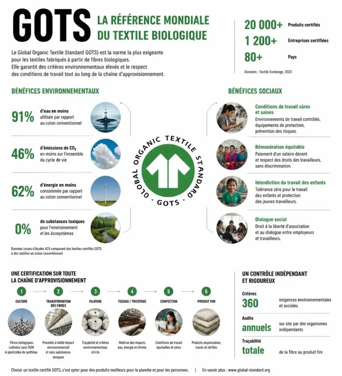 Avantages de la certification GOTS pour un lange coton bio