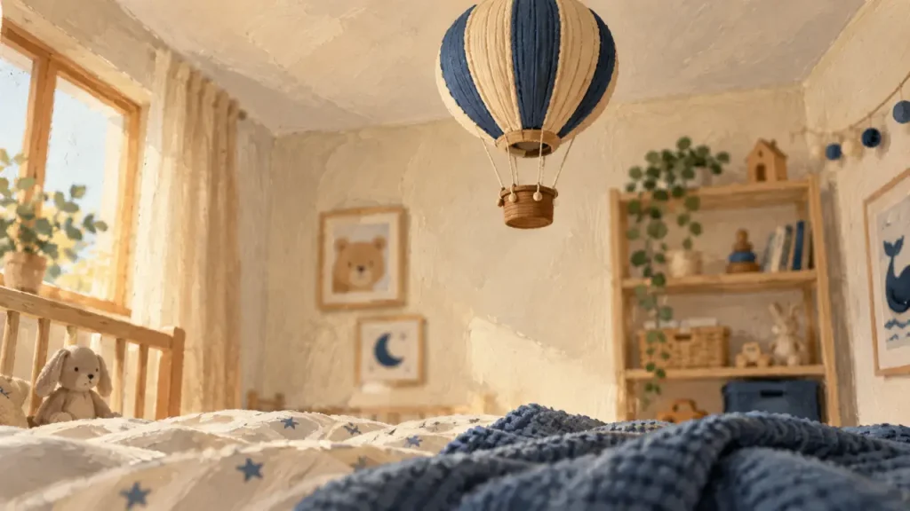 Montgolfière chambre bébé décorative suspendue au plafond