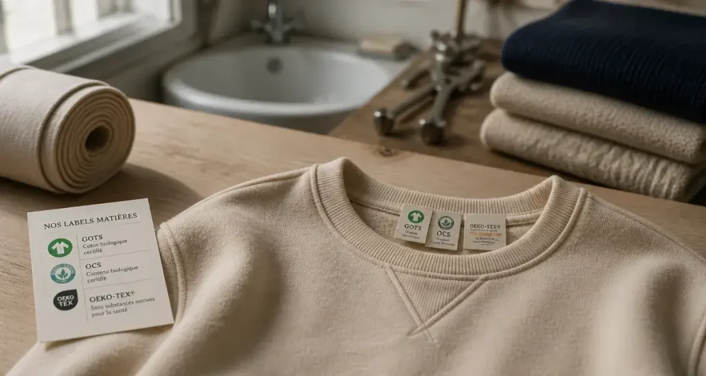 Sweat en coton bio : GOTS, OCS ou Oeko-Tex, comment choisir le bon modèle ?