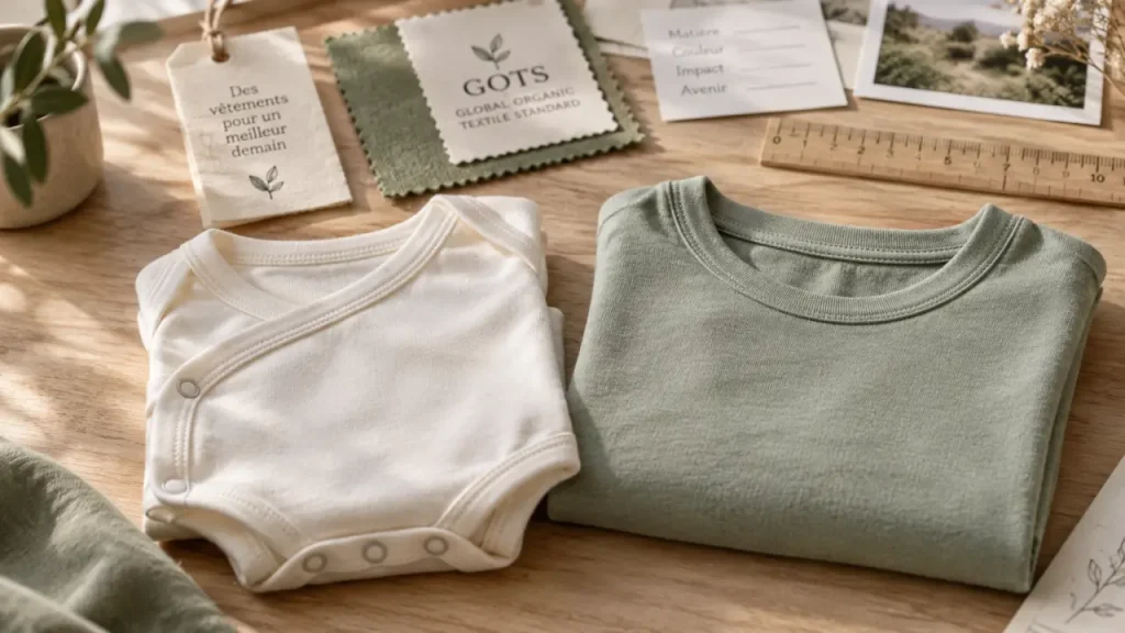 Body coton bio bébé et femme, coton bio et coutures