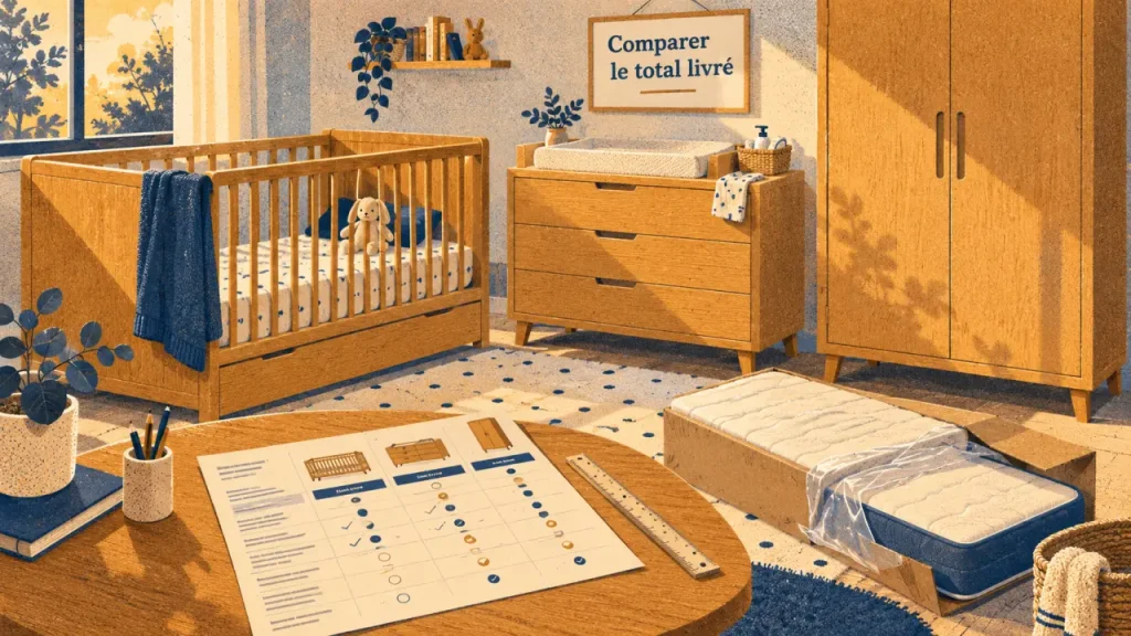 Chambre bébé pas cher : pack avec lit évolutif et liste d’achats