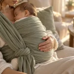 Écharpe de portage je porte mon bébé : nœud Basic, tissu coton doux