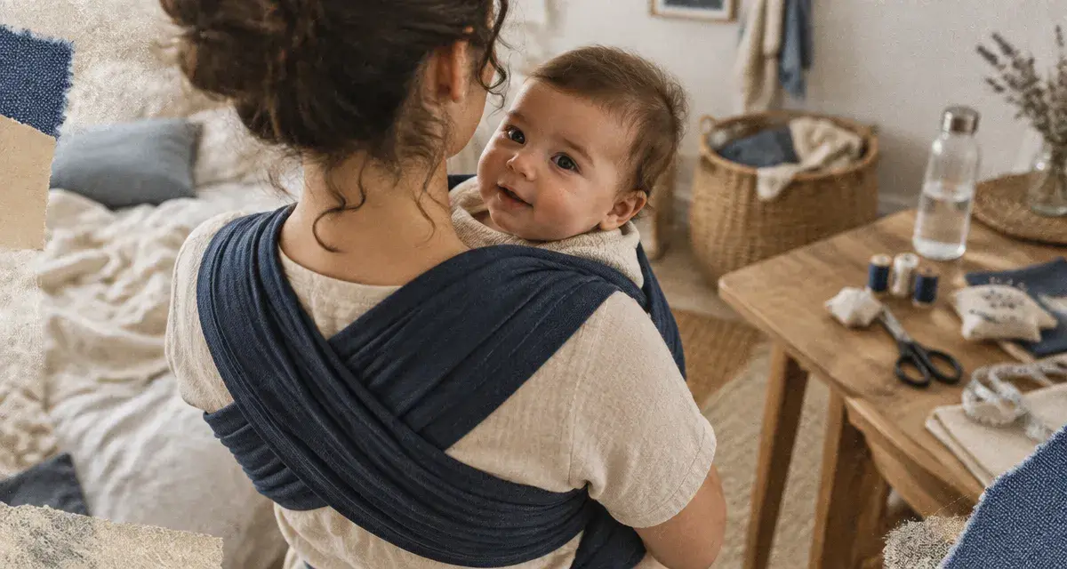 tee shirt porte bébé : bébé bien maintenu, visage dégagé