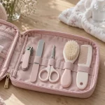 Trousse de soin bébé fille avec coupe-ongles, thermomètre et sérum physiologique